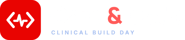 Het Care & Code logo in wit op een transparante achtergrond